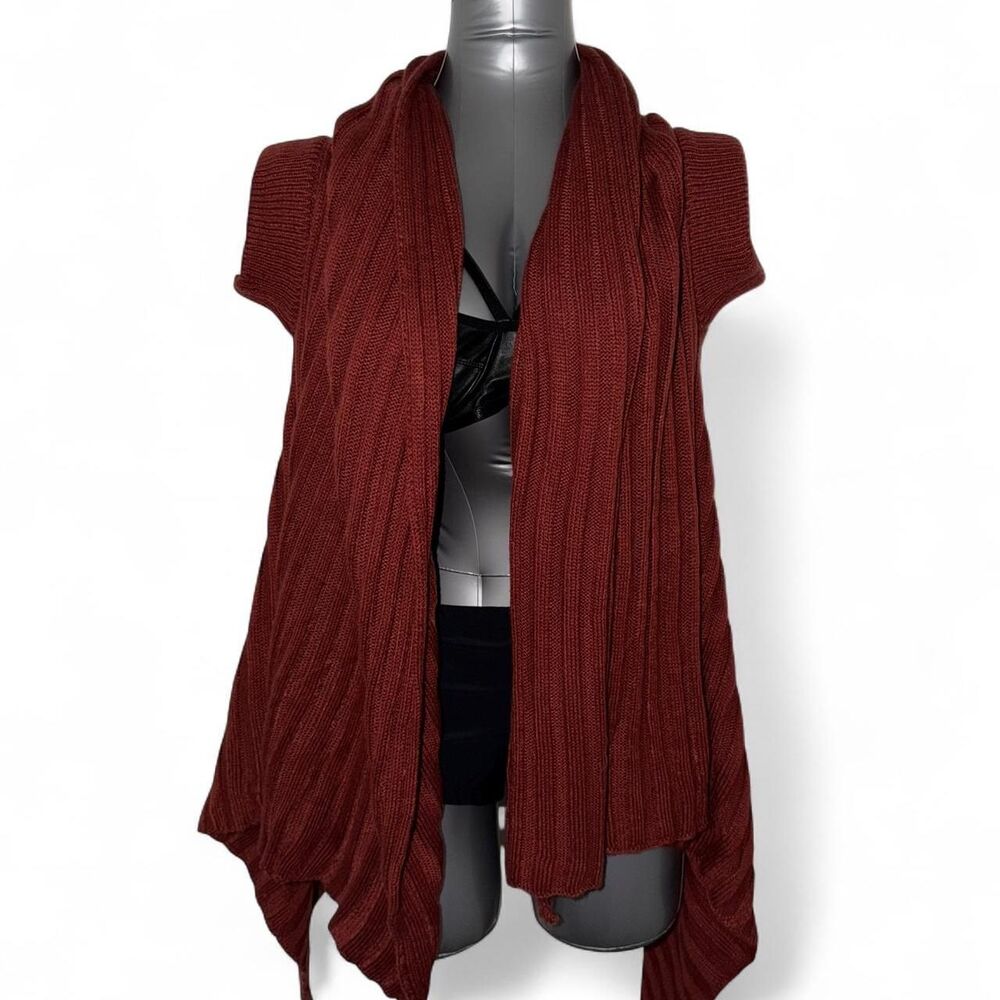 Love Women's Burgundy Cowl Neck Cardigan